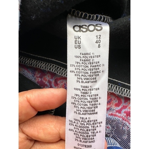 ASOS Africa Floral Patch Long Sleeve Knee Length - Picture 8 of 13